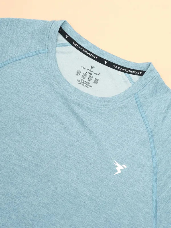 Men Melange Slim Fit Crew Neck T-shirt with DOUBLECOOL - Image 7