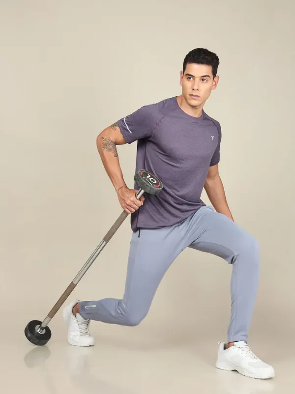 Men Melange Slim Fit Crew Neck T-shirt with DOUBLECOOL - Image 5