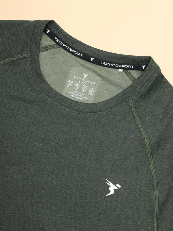Men Melange Slim Fit Crew Neck T-shirt with DOUBLECOOL - Image 7