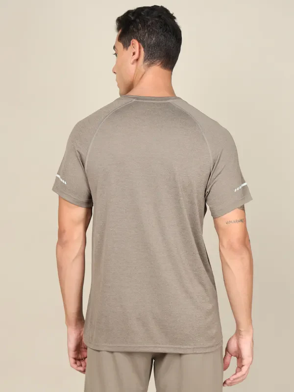 Men Melange Slim Fit Crew Neck T-shirt with DOUBLECOOL - Image 3