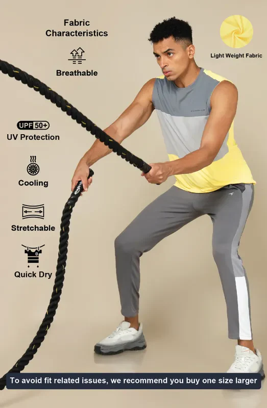 Men Colorblock Slim Fit Crew Neck Innerwear Vest with TECHNO COOL+ - Image 4