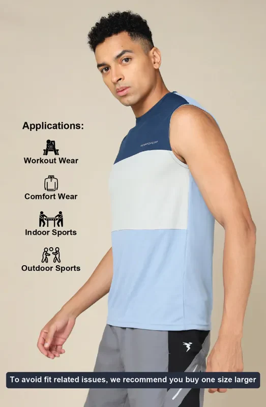 Men Colorblock Slim Fit Crew Neck Innerwear Vest with TECHNO COOL+ - Image 5