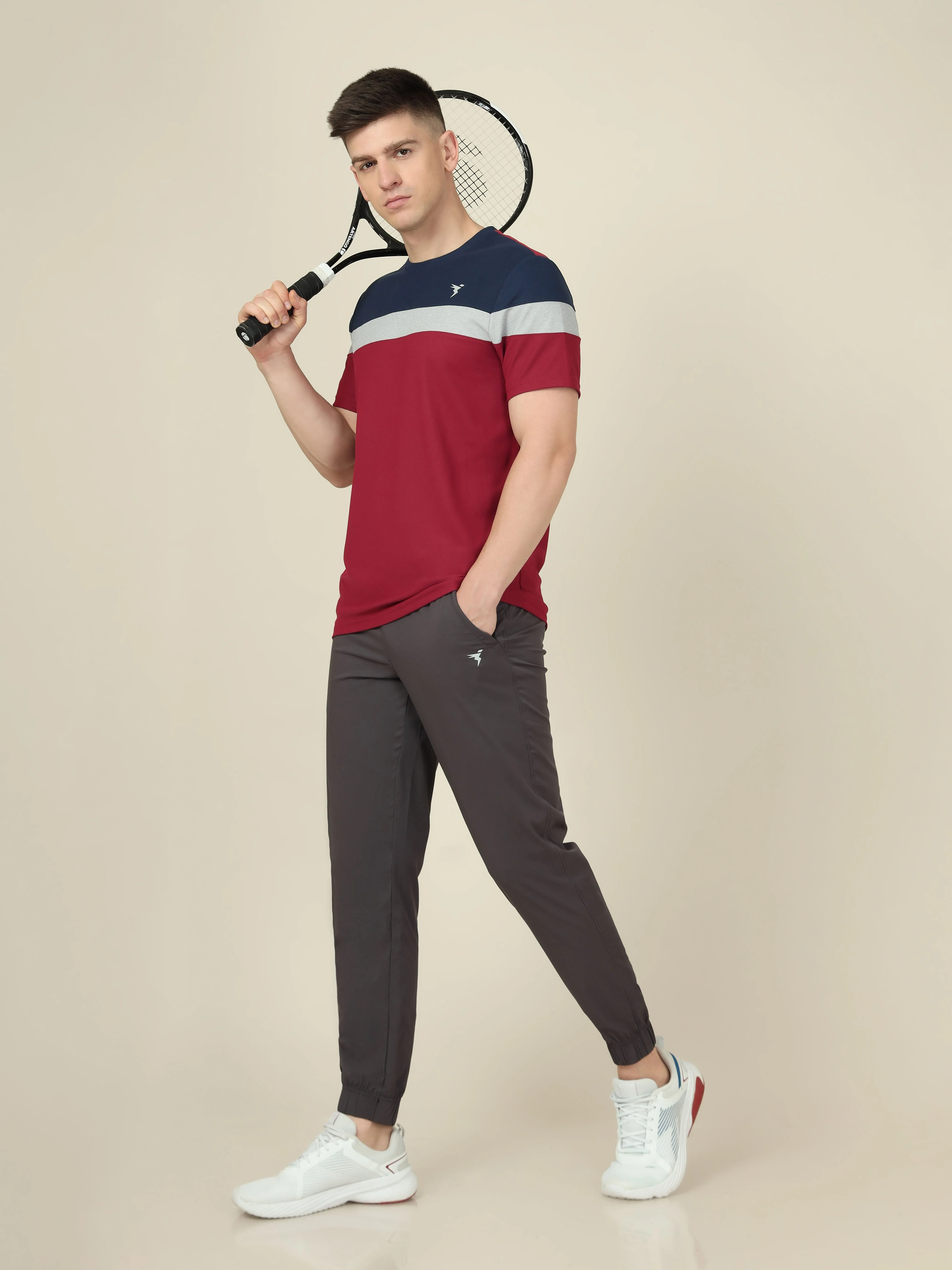 Men Colorblock Slim Fit Crew Neck T-shirt with MATPIQ - Image 5