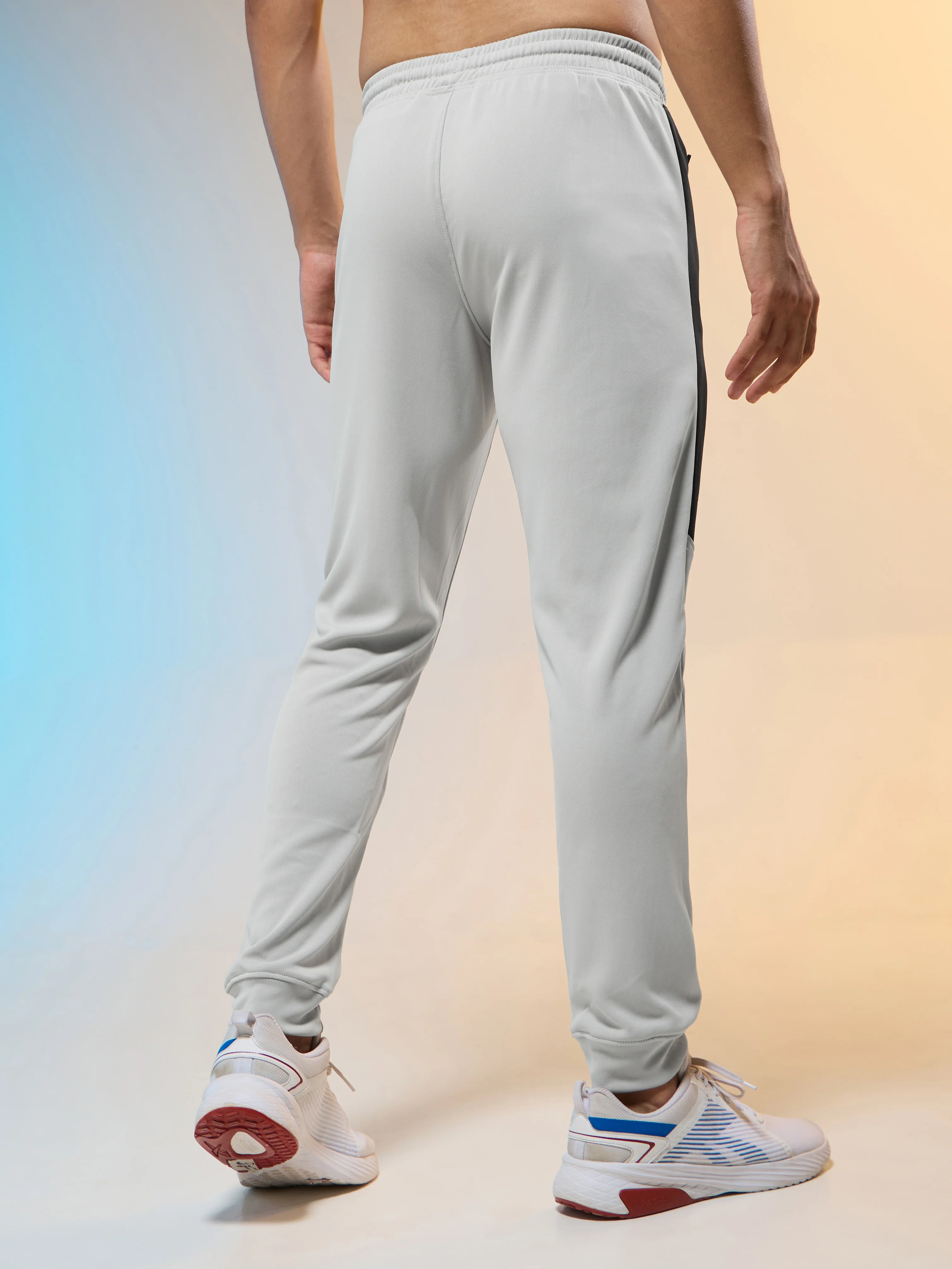 Men Melange Slim Fit Trackpants with TECHNO DRY - Image 3