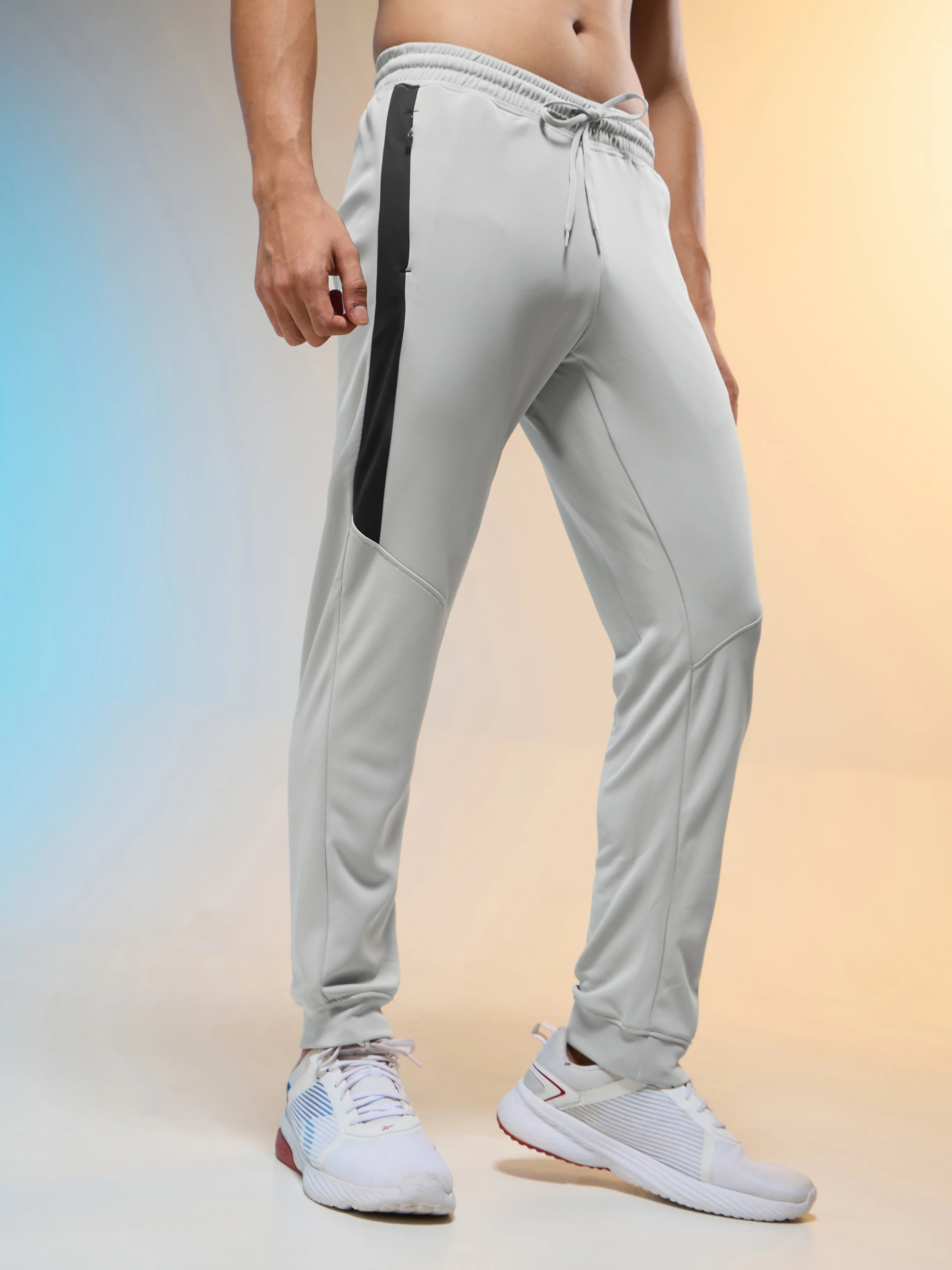 Men Melange Slim Fit Trackpants with TECHNO DRY - Image 4