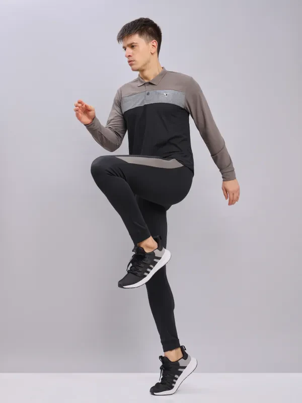 Men Melange Slim Fit Trackpants with TECHNO DRY - Image 2