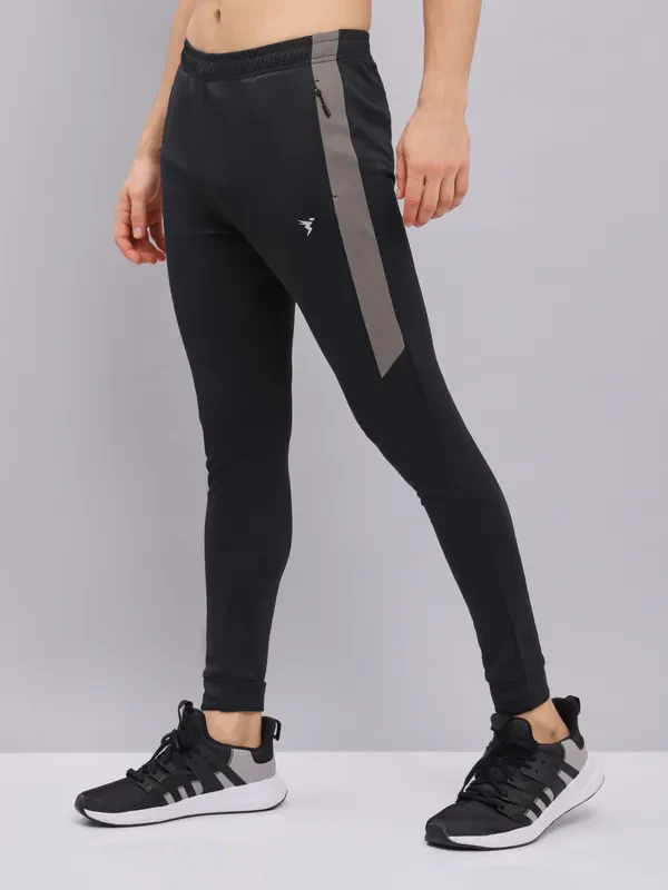 Men Melange Slim Fit Trackpants with TECHNO DRY - Image 4