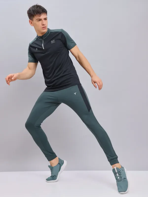 Men Melange Slim Fit Trackpants with TECHNO DRY - Image 2