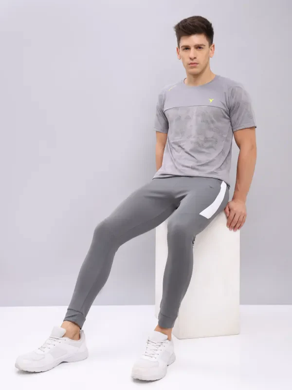 Men Melange Slim Fit Trackpants with TECHNO DRY - Image 2