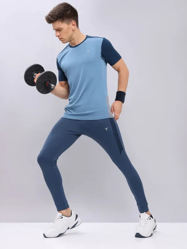Men Melange Slim Fit Trackpants with TECHNO DRY - Image 2