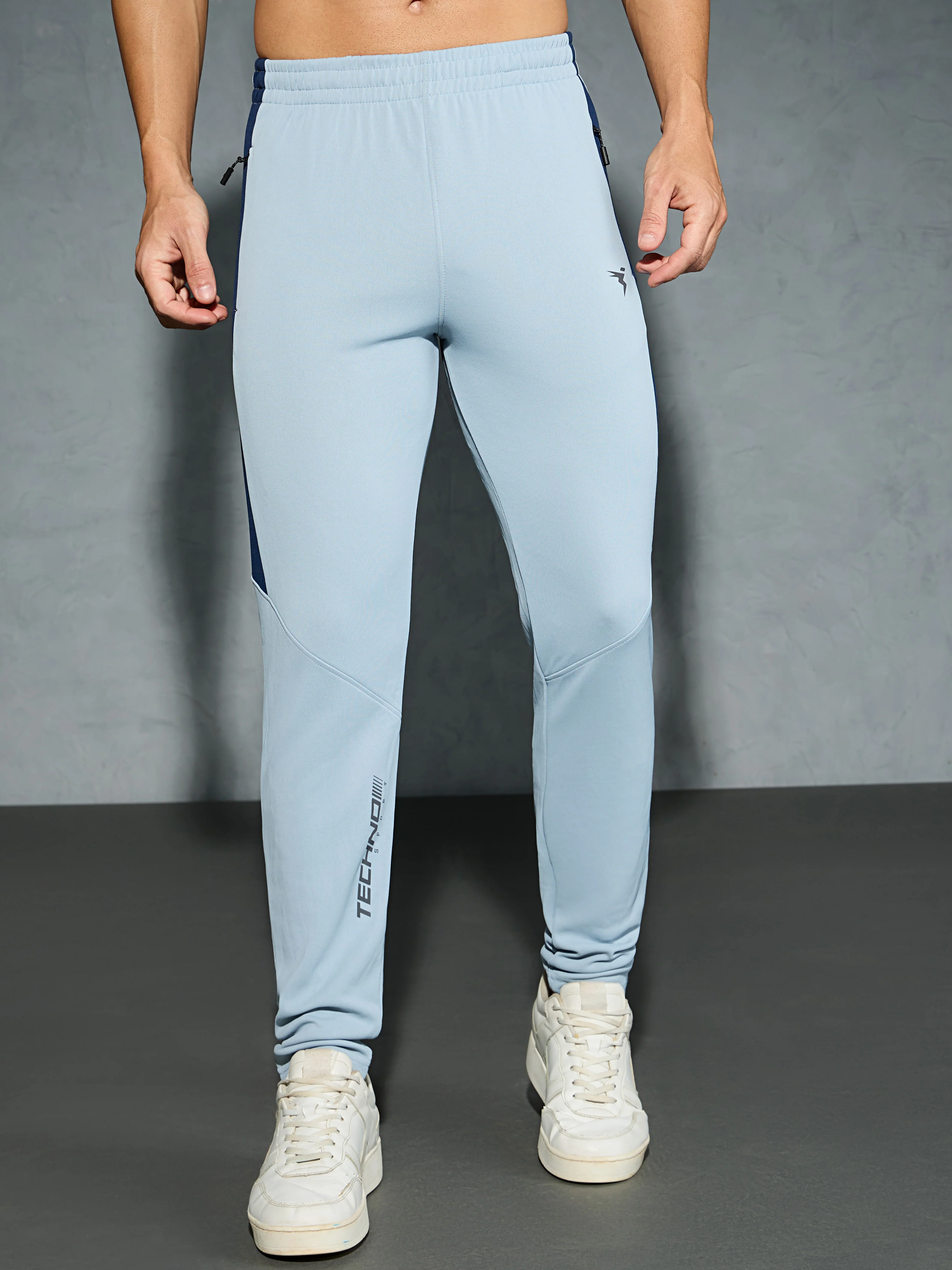 Men Solid Slim Fit Trackpants with TECHNO DRY - Image 3