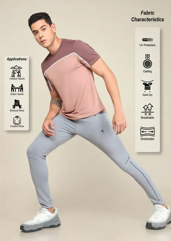 Men Solid Slim Fit Trackpants with TECHNO DRY - Image 2