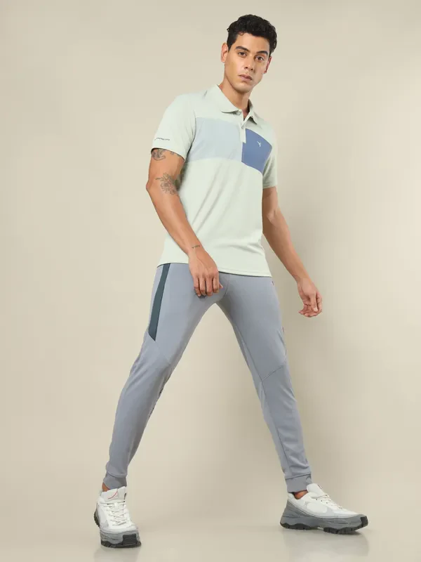 Men Melange Slim Fit Trackpants with TECHNO DRY - Image 2