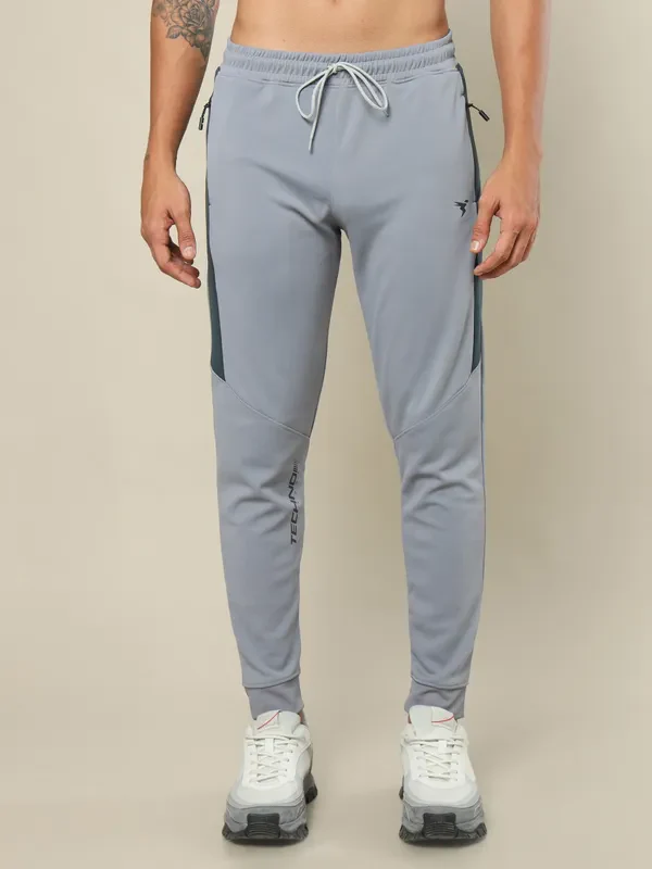 Men Melange Slim Fit Trackpants with TECHNO DRY - Image 3