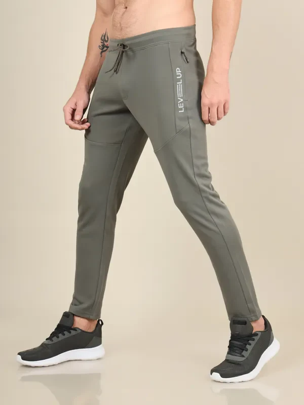 Men Solid Slim Fit Trackpants with TECHNO DRY - Image 5