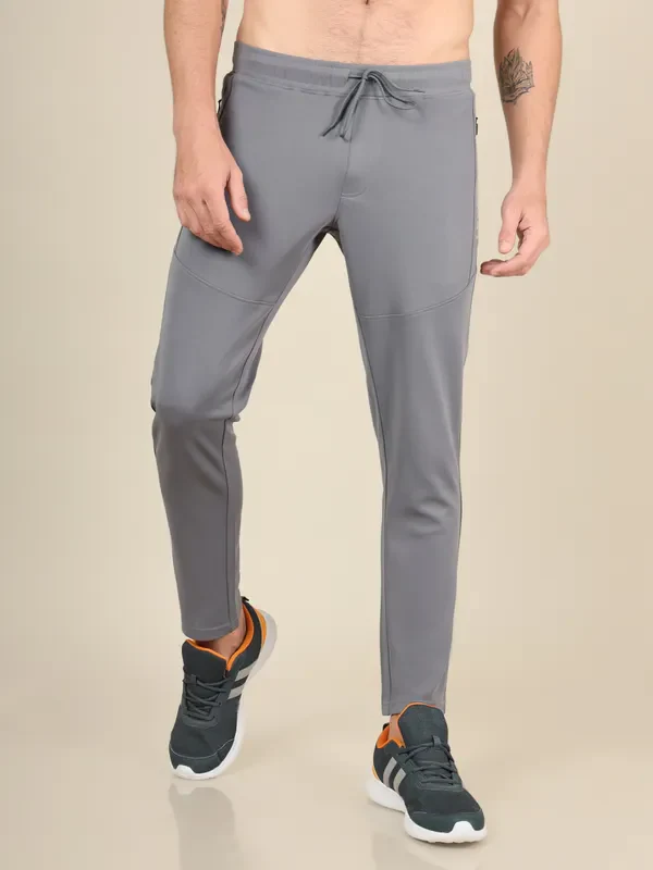 Men Solid Slim Fit Trackpants with TECHNO DRY - Image 2