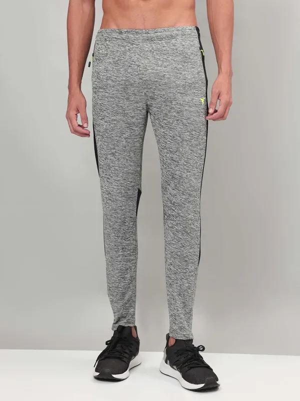 Men Melange Slim Fit Trackpants with TECHNO DRY - Image 3