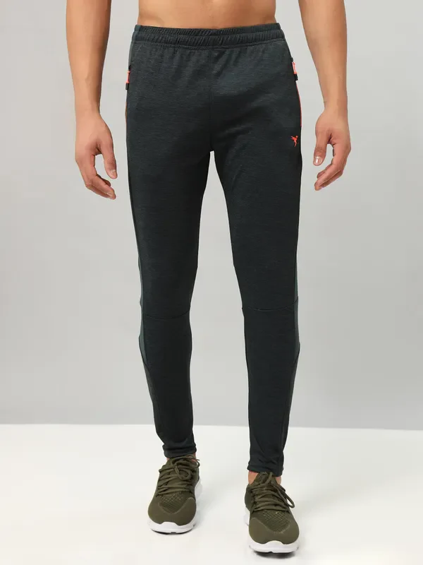 Men Melange Slim Fit Trackpants with TECHNO DRY - Image 2