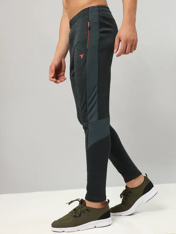 Men Melange Slim Fit Trackpants with TECHNO DRY - Image 4