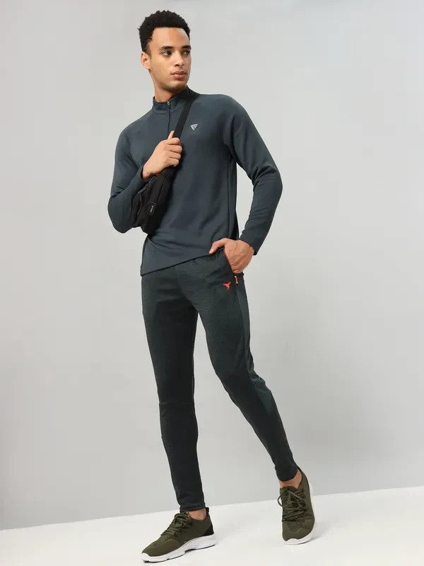 Men Melange Slim Fit Trackpants with TECHNO DRY - Image 5