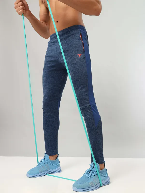 Men Melange Slim Fit Trackpants with TECHNO DRY - Image 2