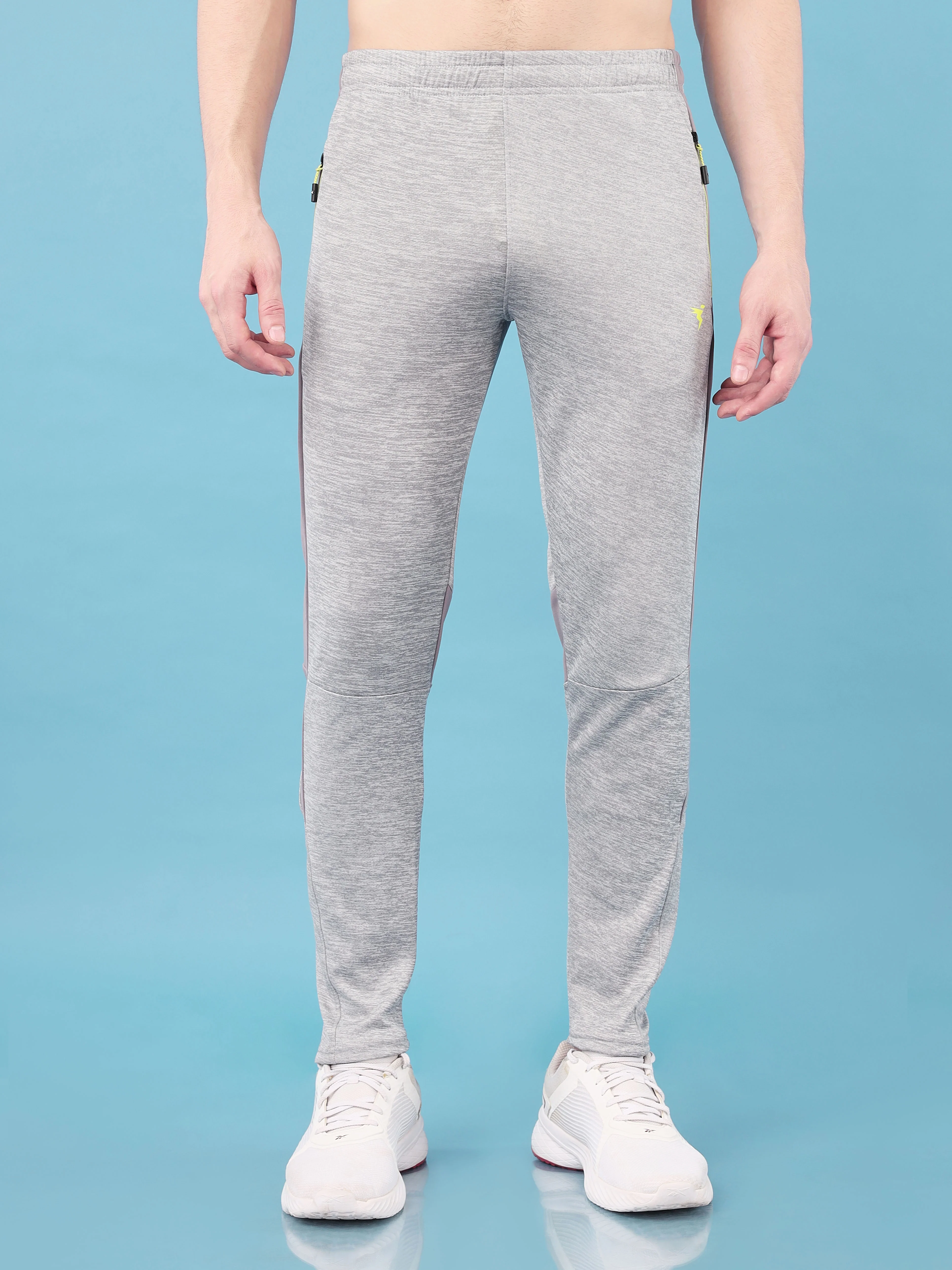Men Melange Slim Fit Trackpants with TECHNO DRY - Image 2