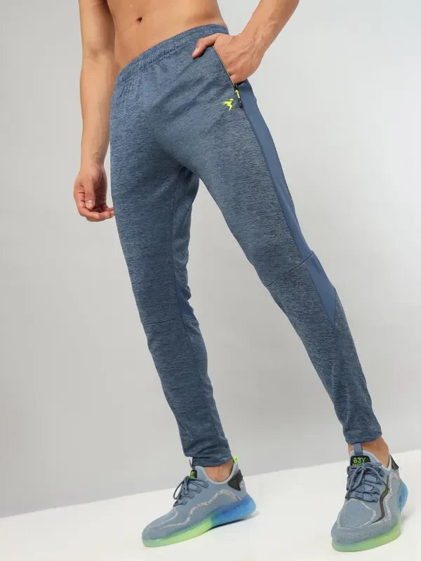 Men Melange Slim Fit Trackpants with TECHNO DRY