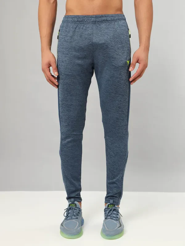 Men Melange Slim Fit Trackpants with TECHNO DRY - Image 2