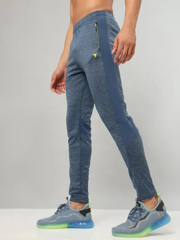 Men Melange Slim Fit Trackpants with TECHNO DRY - Image 4