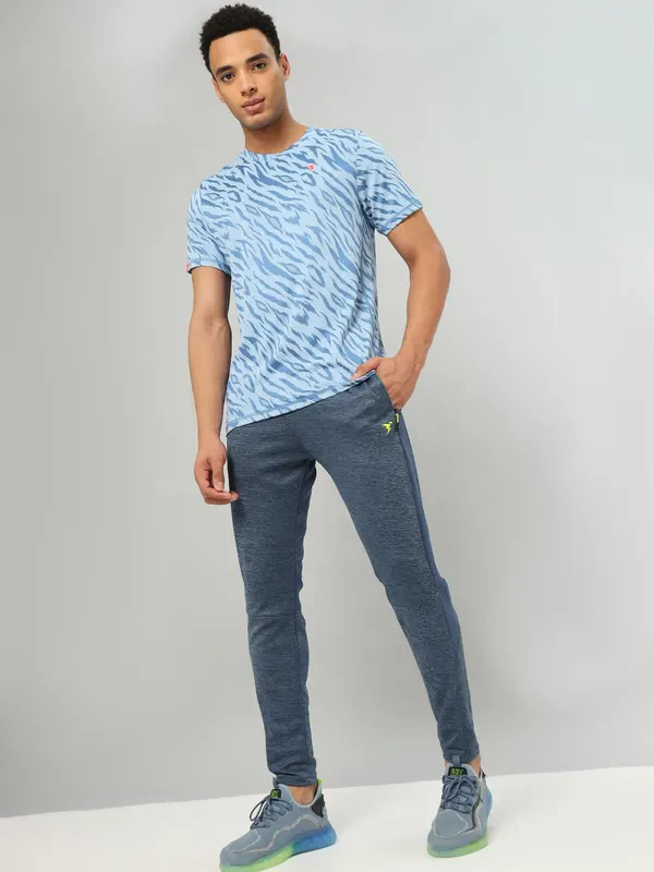 Men Melange Slim Fit Trackpants with TECHNO DRY - Image 5