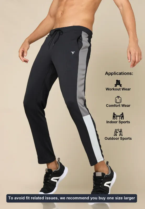 Men Colorblock Slim Fit Trackpants with ELASTO PLUS - Image 5