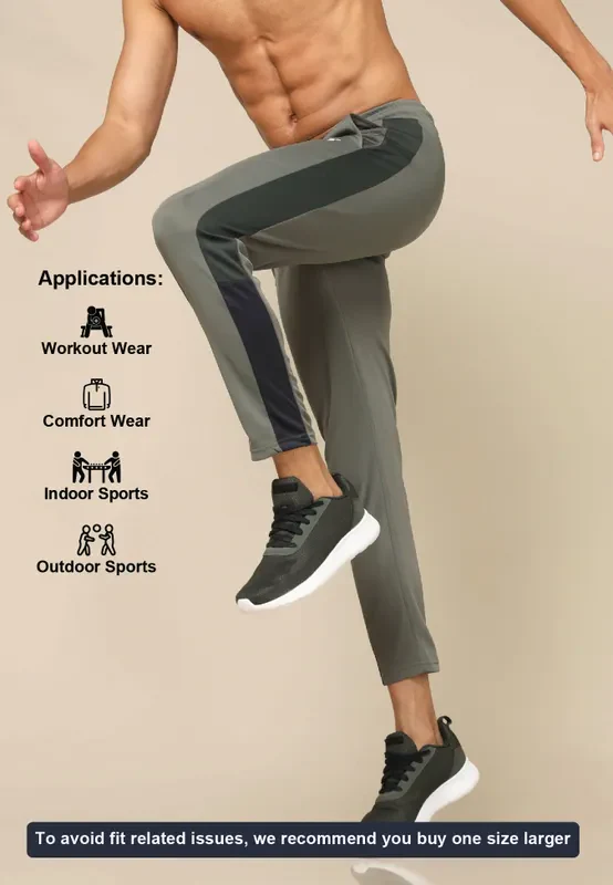 Men Colorblock Slim Fit Trackpants with ELASTO PLUS - Image 5