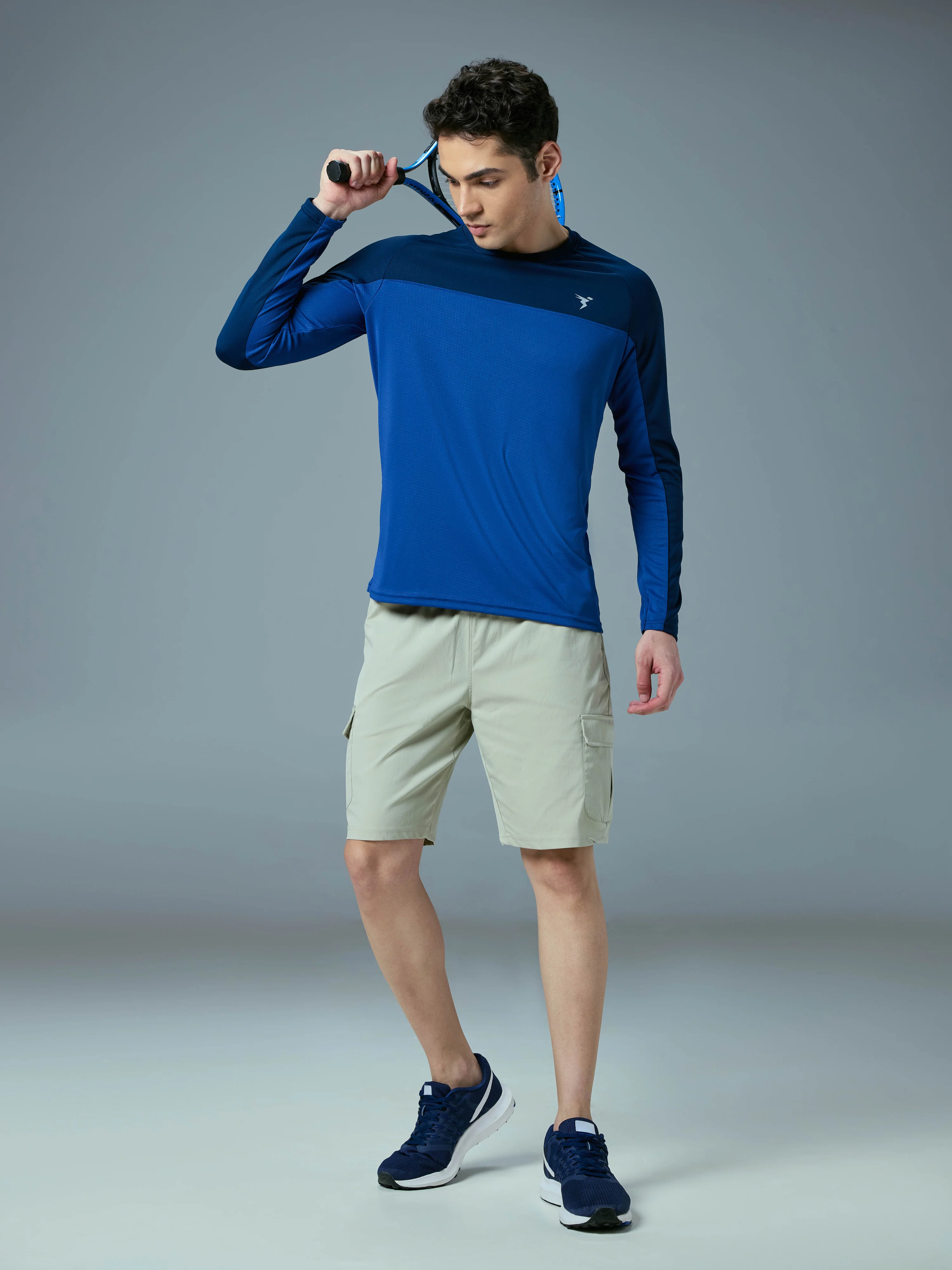 Men Colorblock Slim Fit Crew Neck T-shirt with TECHNO COOL+ - Image 5
