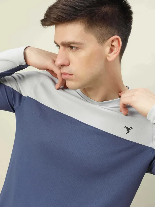 Men Colorblock Slim Fit Crew Neck T-shirt with TECHNO COOL+ - Image 6