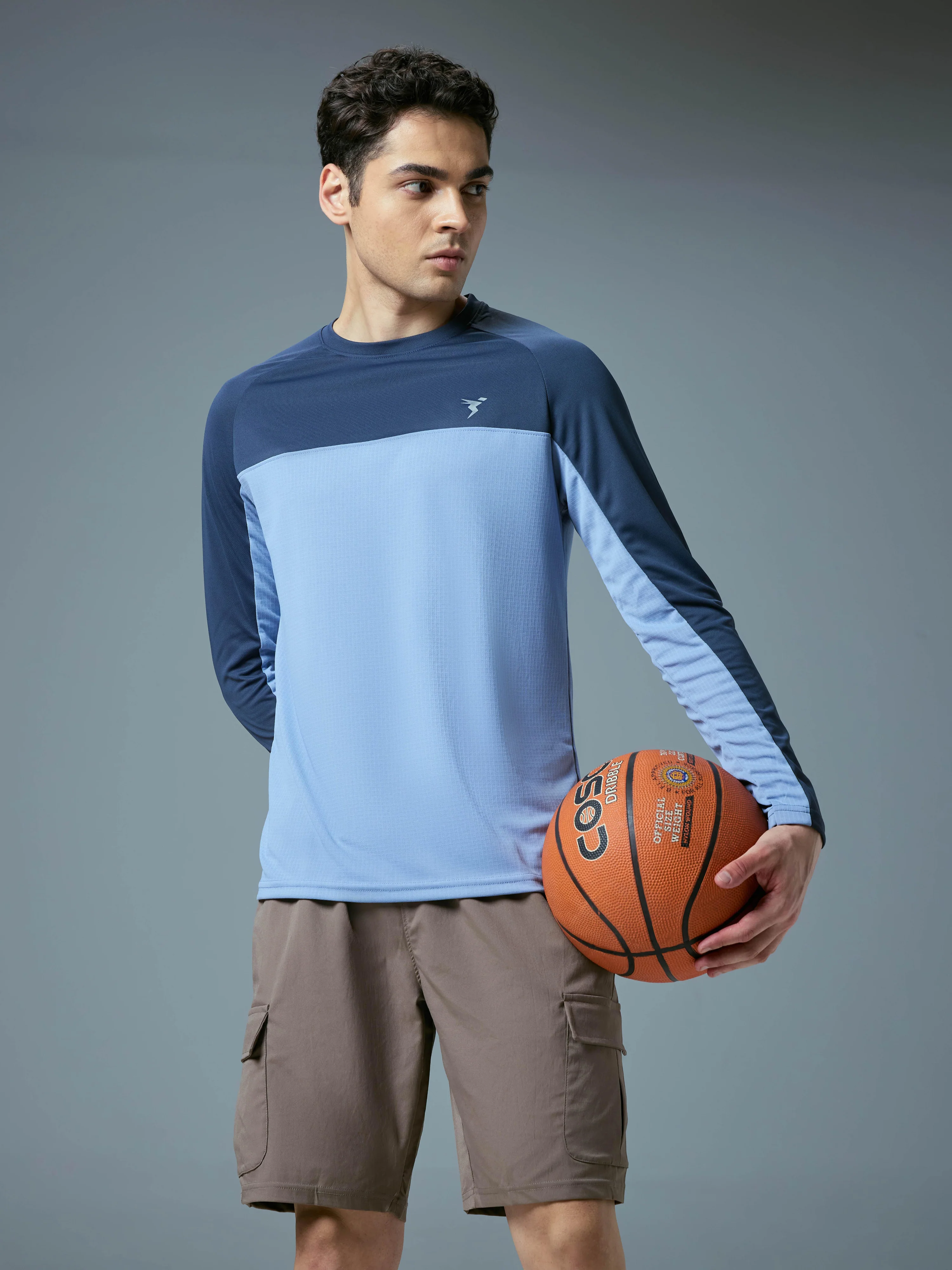 Men Colorblock Slim Fit Crew Neck T-shirt with TECHNO COOL+ - Image 2