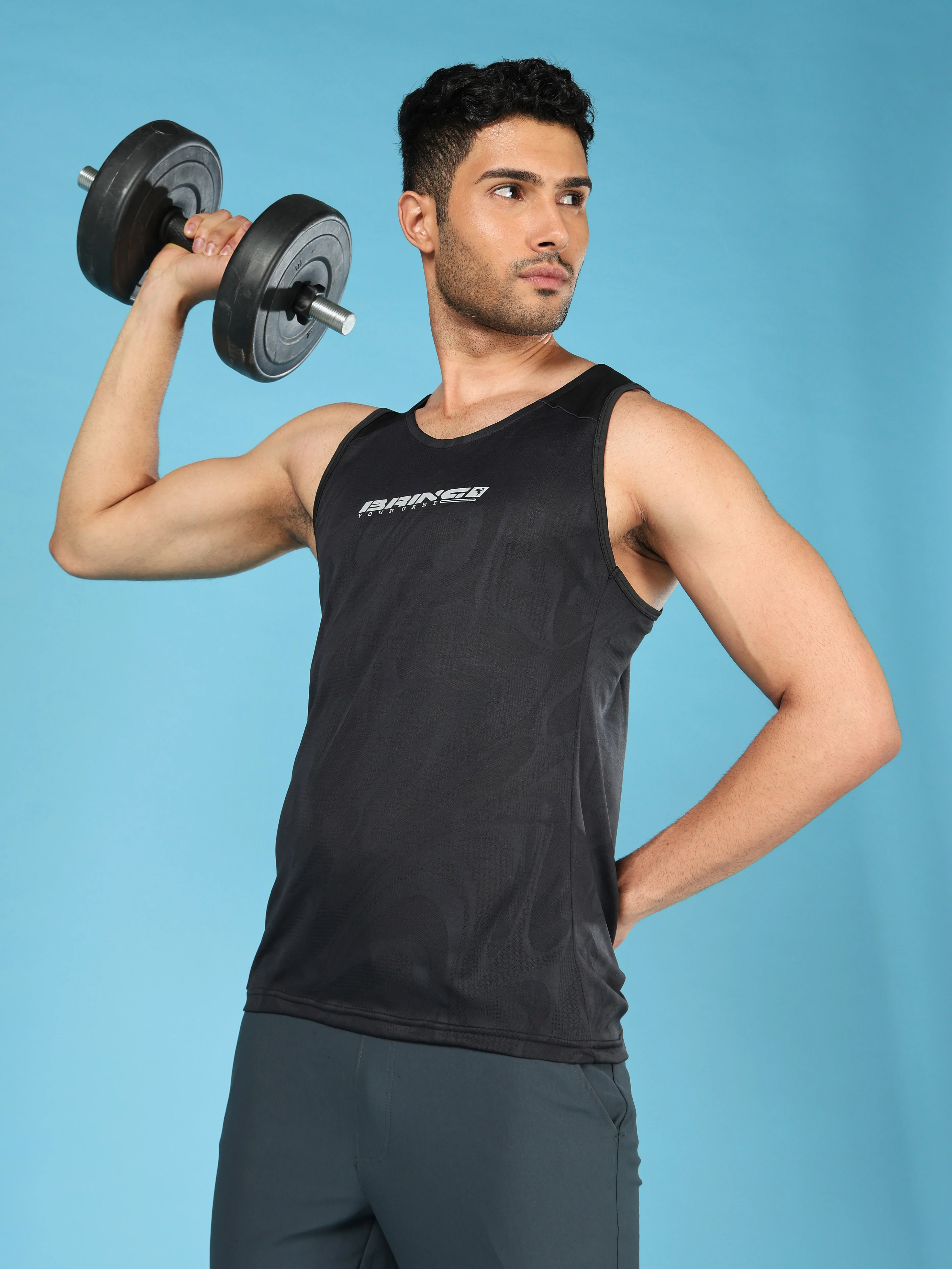 Men Printed Slim Fit Scoop Neck Innerwear Vest with ELASTO LITE - Image 2