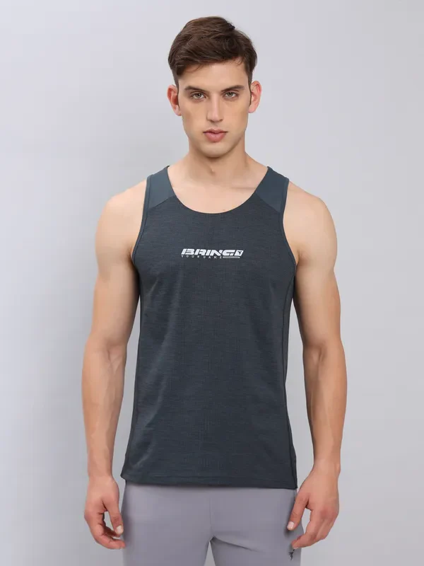Men Printed Slim Fit Scoop Neck Innerwear Vest with ELASTO LITE - Image 2