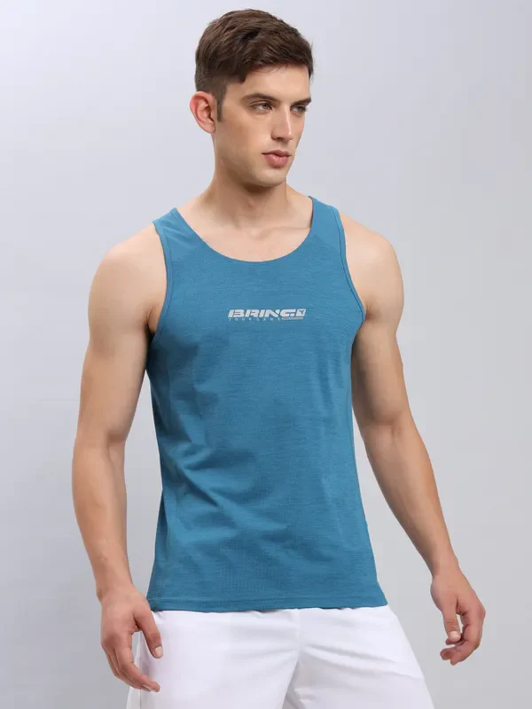 Men Printed Slim Fit Scoop Neck Innerwear Vest with ELASTO LITE