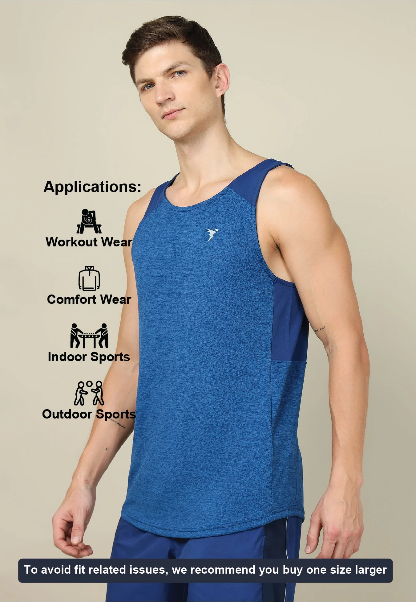 Men Melange Slim Fit Scoop Neck Innerwear Vest with TECHNO COOL+ - Image 6