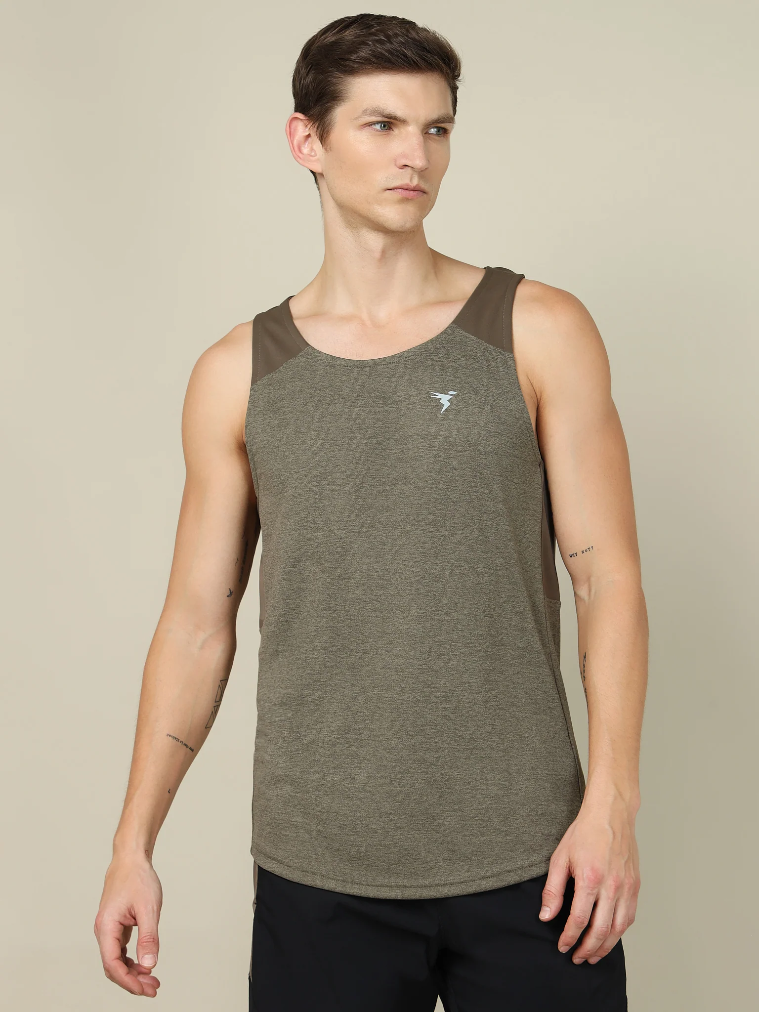 Men Melange Slim Fit Scoop Neck Innerwear Vest with TECHNO COOL+ - Image 3