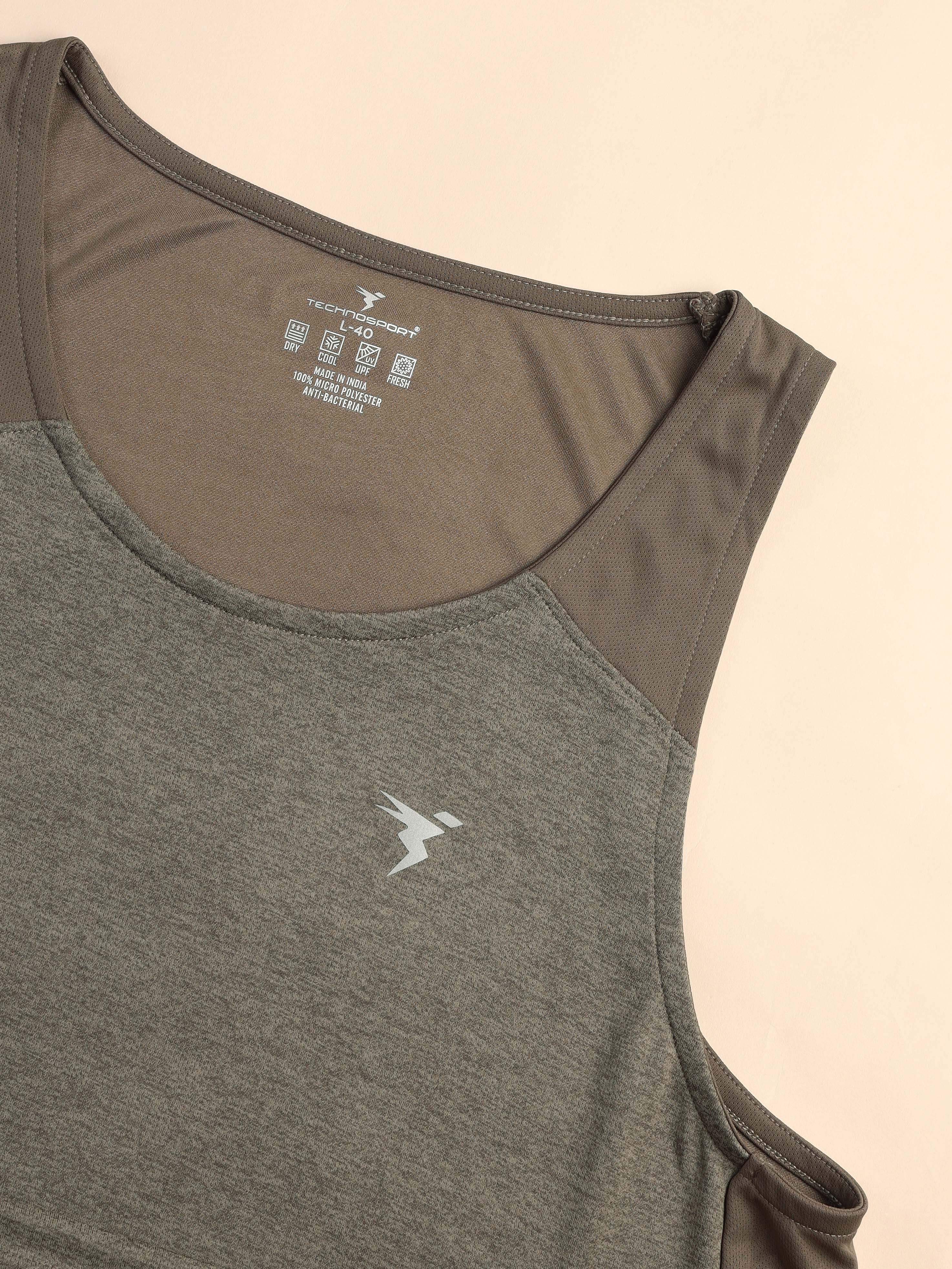 Men Melange Slim Fit Scoop Neck Innerwear Vest with TECHNO COOL+ - Image 9