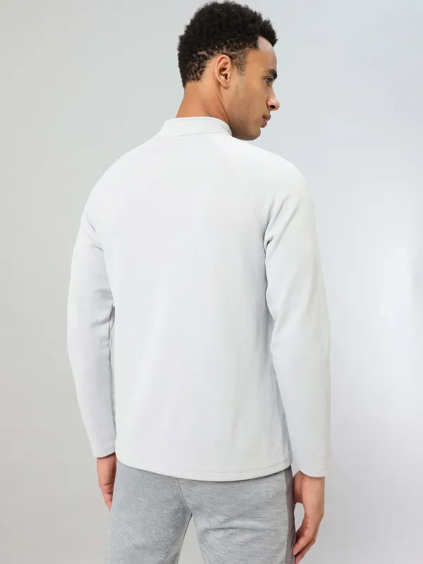 Men Solid Slim Fit Mock Neck Sports Sweatshirt with ELASTO PLUS - Image 3
