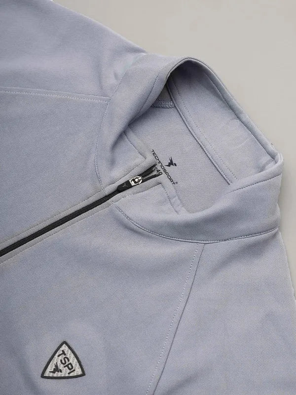 Men Solid Slim Fit Mock Neck Sports Sweatshirt with ELASTO PLUS - Image 8