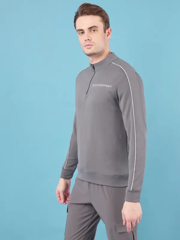 Men Solid Slim Fit Mock Neck Jacket with ELASTO PLUS - Image 2