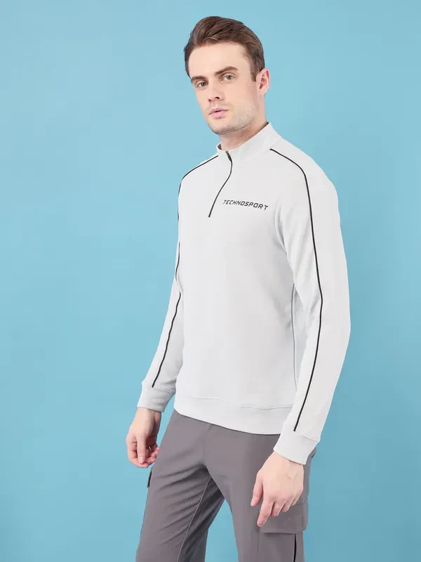 Men Solid Slim Fit Mock Neck Jacket with ELASTO PLUS - Image 3