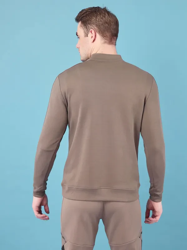 Men Solid Slim Fit Mock Neck Jacket with ELASTO PLUS - Image 3