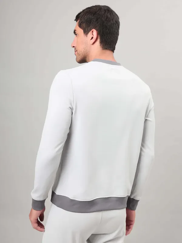 Men Printed Slim Fit Crew Neck Sweatshirt with TECHNO WARM+ - Image 2
