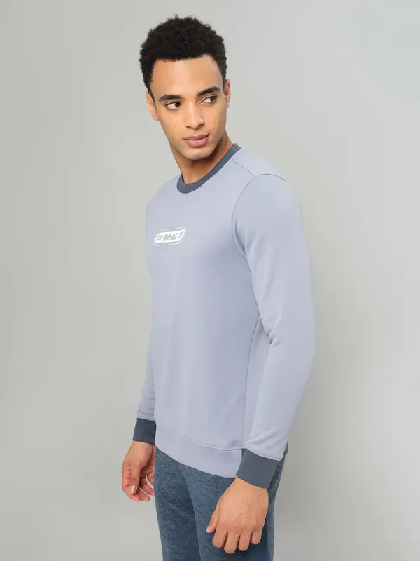Men Printed Slim Fit Crew Neck Sweatshirt with TECHNO WARM+ - Image 3