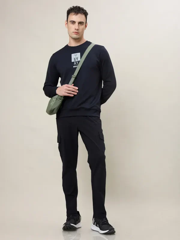 Men Printed Slim Fit Crew Neck Sweatshirt with ELASTO PLUS - Image 5