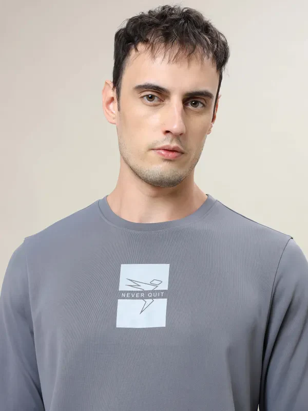 Men Printed Slim Fit Crew Neck Sweatshirt with ELASTO PLUS - Image 6